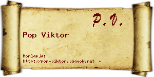 Pop Viktor névjegykártya